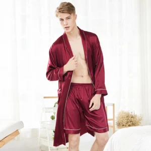 Bathrobe and boxershorts for men red