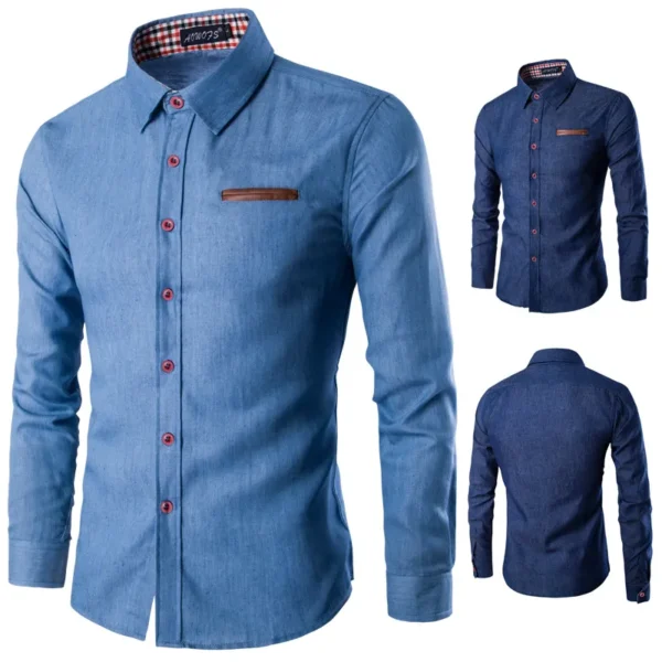 Blue denim shirt for men