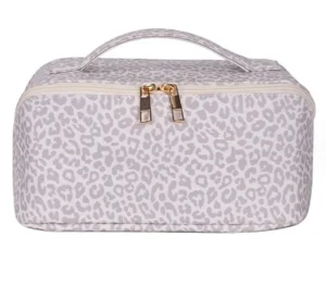 Cosmetic bag beige leopard