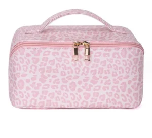 Cosmetic bag pink leopard