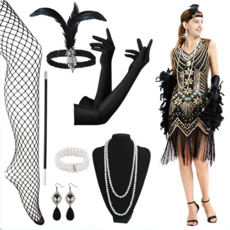 Great Gatsby Style Sexy Dress And Accessories
