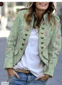 Steampunk Style jacket Floral Green