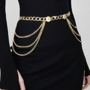 Belte med flere kjeder women's chain belt