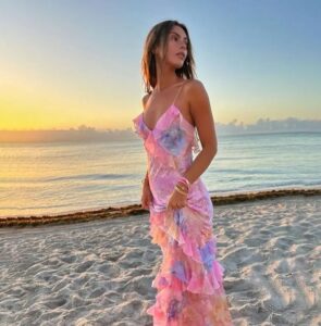 Floral pink maxidress