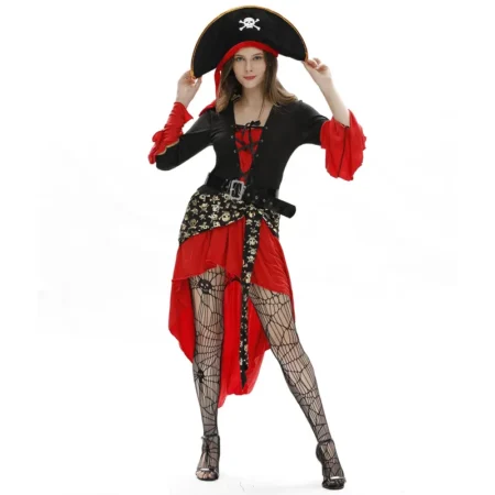 Kostyme sexy piratkjole og tilbehør