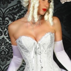Over Bust White Brocade cCorset