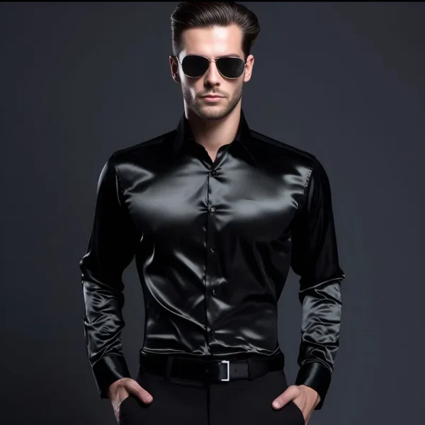 Party blouse for men black