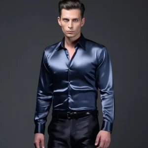 Party blouse for men blue