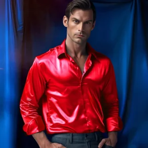 Party blouse for men red