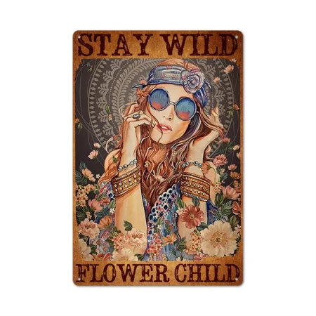 Retro Iron Wall Art Flower Child