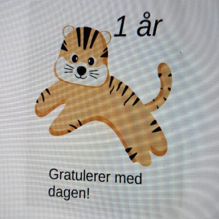 Bursdagskort 1 år