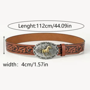 Cowboy belte oval spenne med hest cowboy belte metal button men's leather belts silver