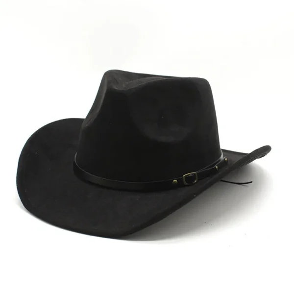 Cowboy hatt unisex felt hat cowboy style big brim hat black