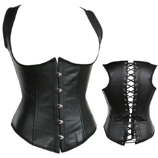 Korsett vest underbust sort pu korsett b