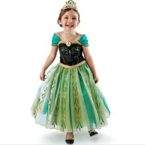 Small Girl's Anna Style Costume Green Dress