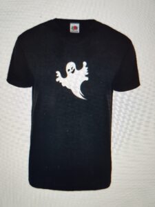 Sort Halloween T-Skjorte Spøkelse Black Halloween T-Shirt Ghost