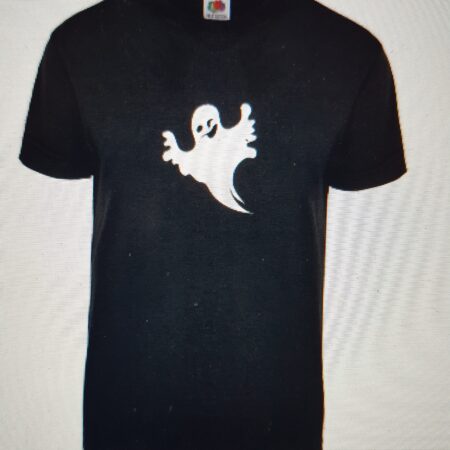 Sort Halloween T-Skjorte Spøkelse Black Halloween T-Shirt Ghost