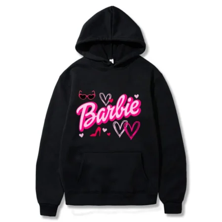 Hettegenser Hoodie Barbie Printing Black