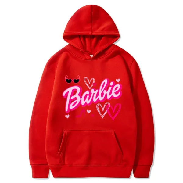 Hettegenser Hoodie Barbie Printing Red