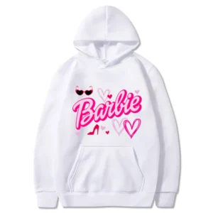 Hettegenser Hoodie Barbie Printing White