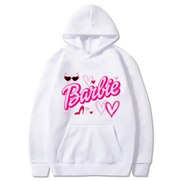 Hettegenser Hoodie Barbie Printing White