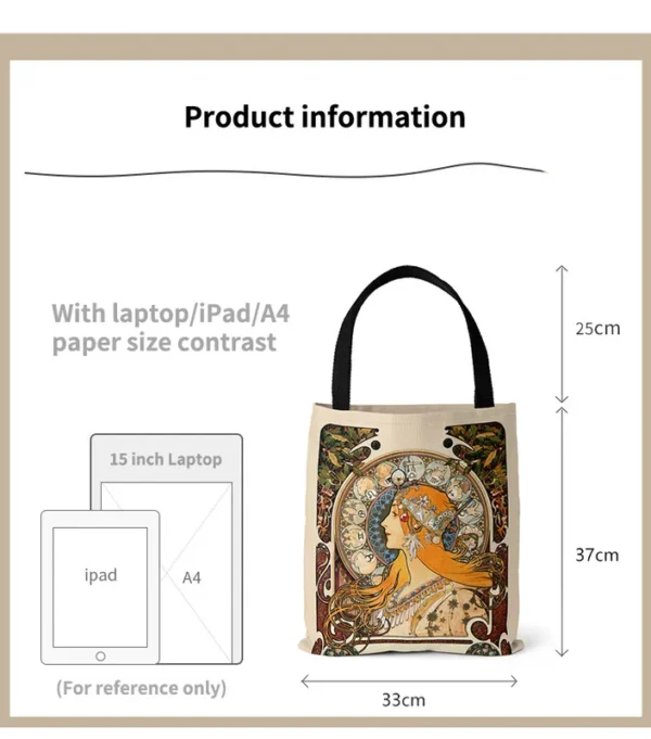 Lerretsveske Art Deco Print Canvas Bag b