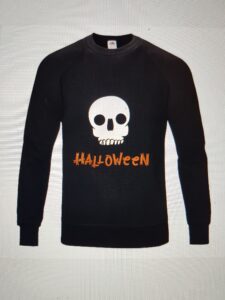 Sort halloween genser Scull Halloween sweater teens adults