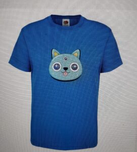 T-shirt for children blue cat image