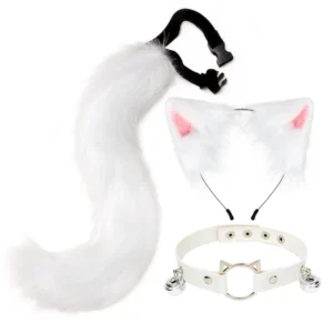 Katt kostyme accessories hvitt