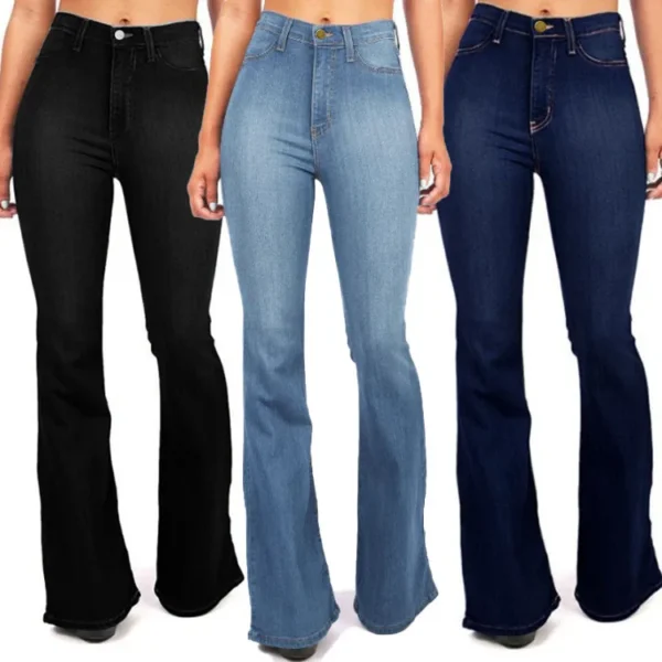 Casual long bootcut jeans for women