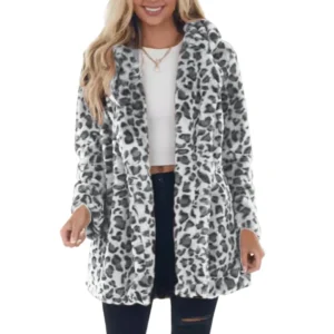 Leopard coat white