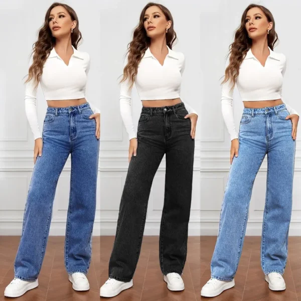 Streetwear Full Length Washed Jeans Women's