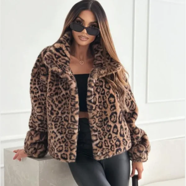 Thick brown leopard jacket