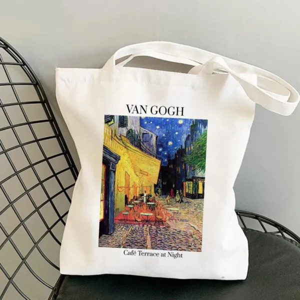 Art Printing Canvas Bag Café Terrace at Night