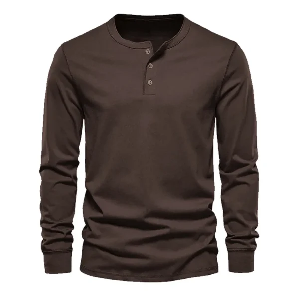 Ensfarget langermet T-skjorte menn 2pk. brun men's long-sleeves casual T-shirt 2-pack brown