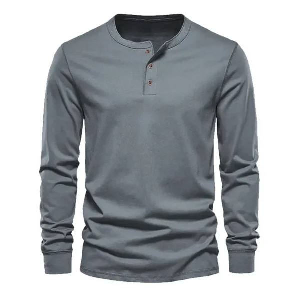 Ensfarget langermet T-skjorte menn 2pk. grå men's long-sleeves casual T-shirt 2-pack gray