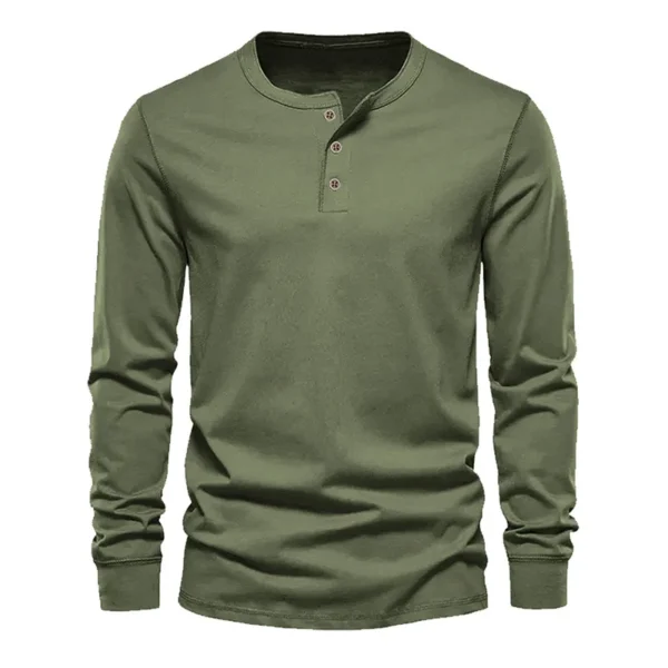 Ensfarget langermet T-skjorte menn 2pk. grønn men's long-sleeves casual T-shirt 2-pack green