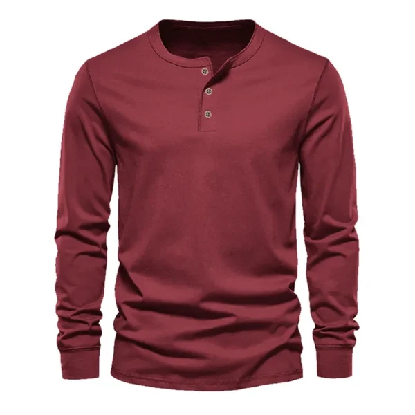 Ensfarget langermet T-skjorte menn 2pk. rød men's long-sleeves casual T-shirt 2-pack red