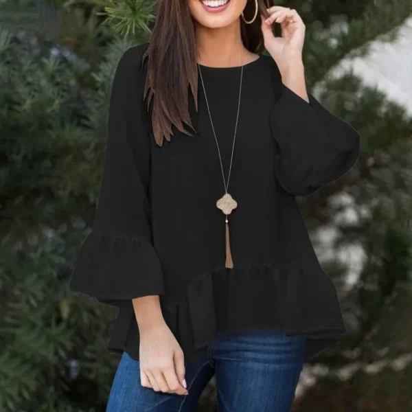 Half sleeve blouse for women black