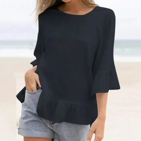 Half sleeve blouse for women dark blue