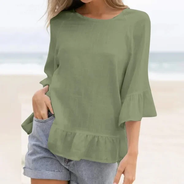 Half sleeve blouse for women green