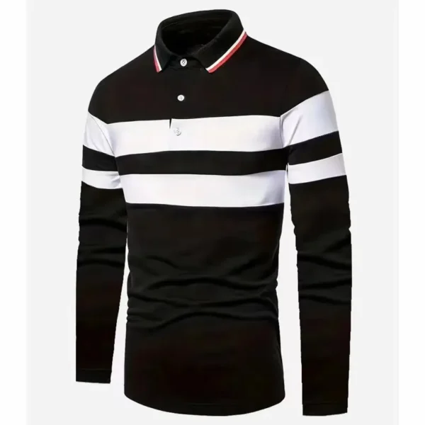 Herre pullover genser med brede striper sort