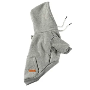 Hooded dog's clothes gray