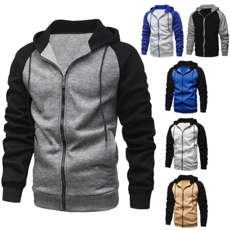 Hoodie for men zipper front casual jacket