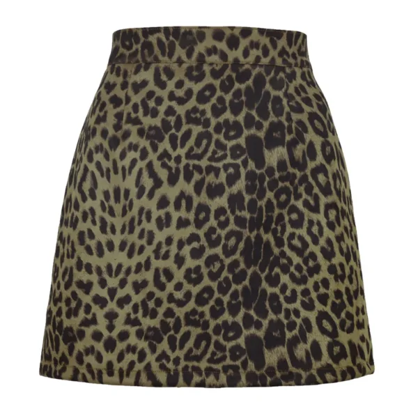 Leopard skirt green