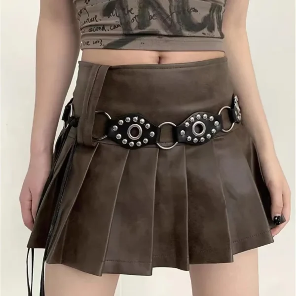 Retro Metal Rivet PU Leather Belt