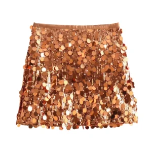 Sequin mini skirt gold