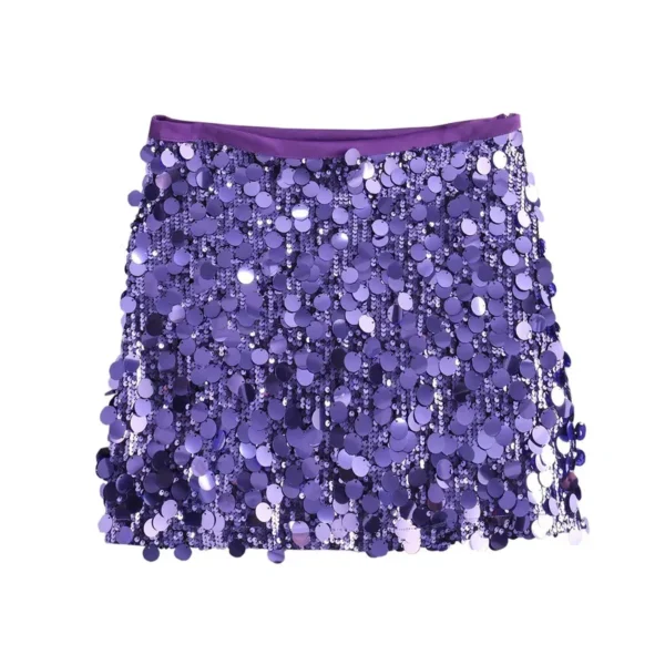 Sequin mini skirt purple