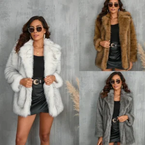 Short coat fur imitation out-door jacket for women