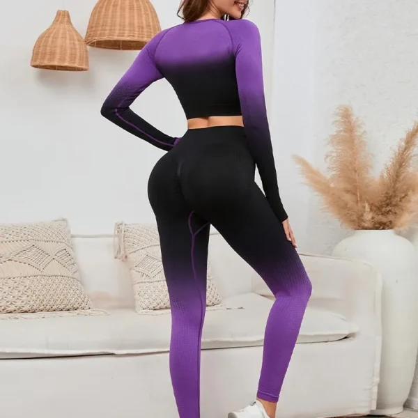 Tracksuit for women legging and long sleeve top purple b